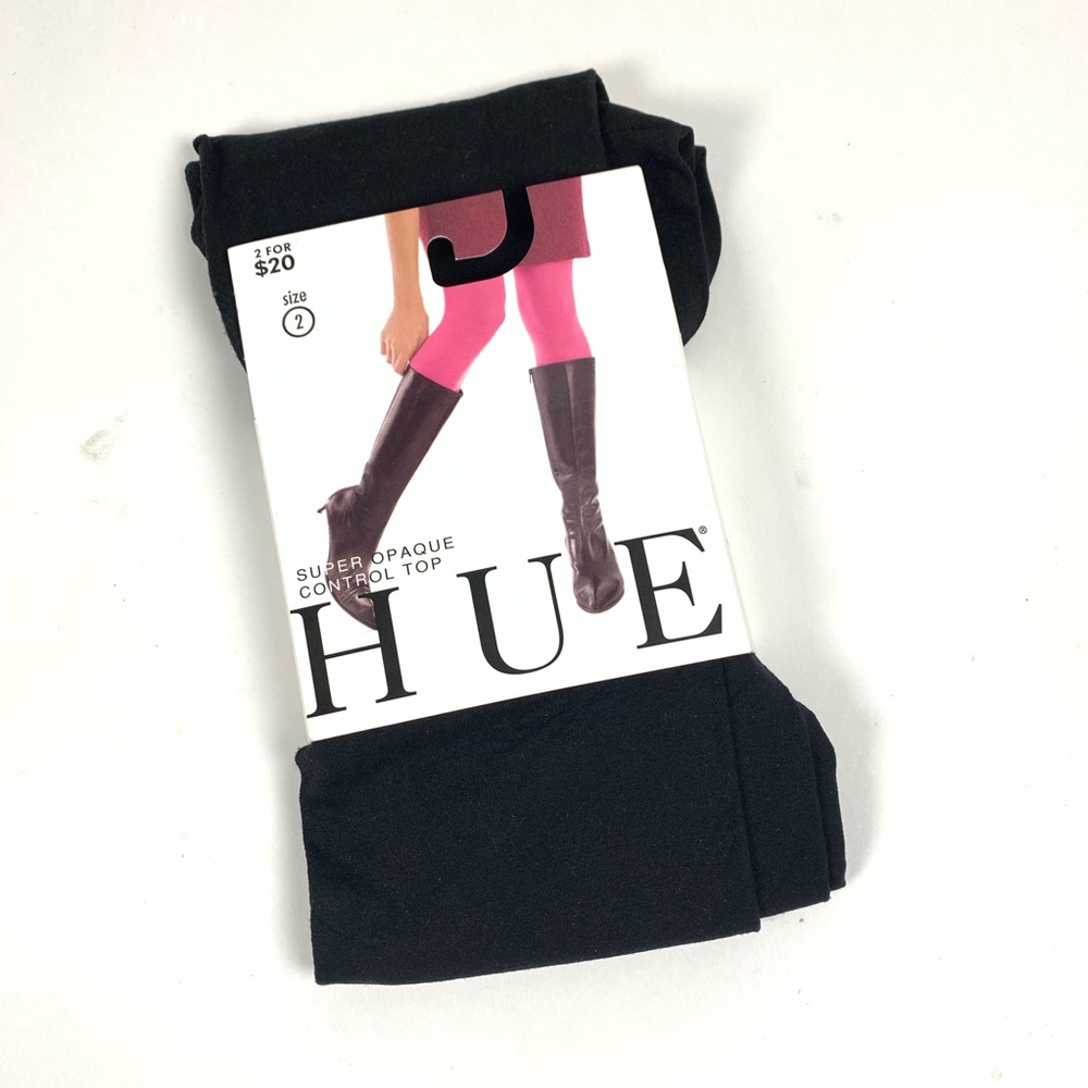 HUE Super Opaque Control Top Tights Size 2